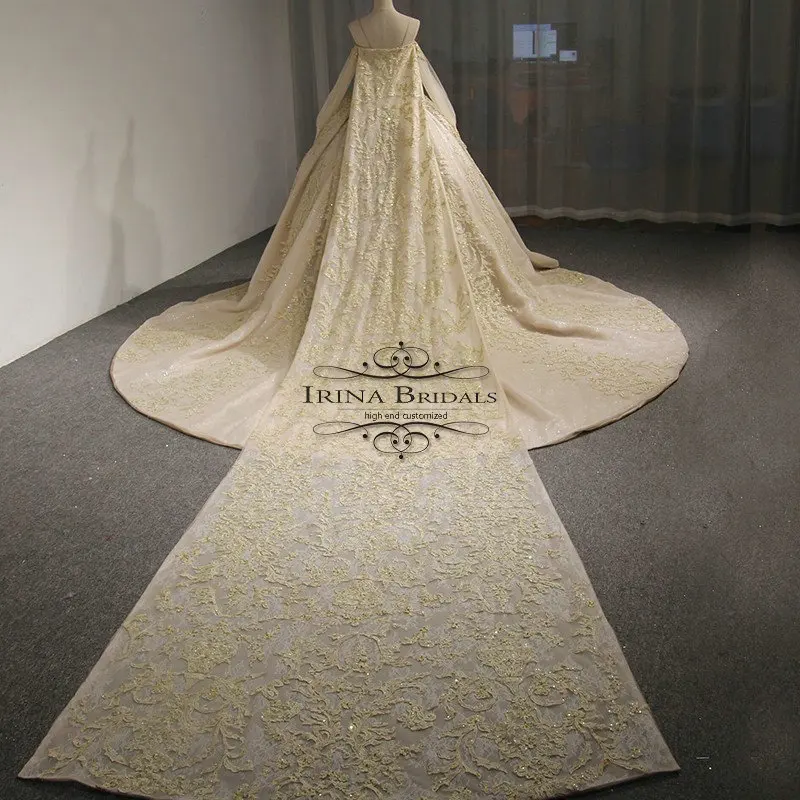 Платье с длинным рукавом и кружевной аппликацией Irina Bridal королевское платье для