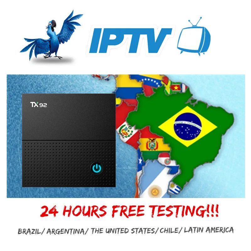 RIO IPTV TX 92 2 ГБ/16 ГБ S912 Android 7 1 Смарт ТВ коробка Бразилия подписка один год HBO FOX Sports TV