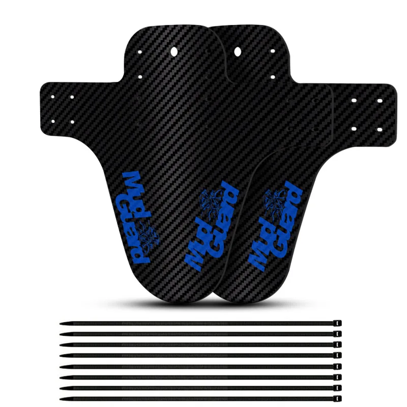2 pcs blue Новинка, аксессуары для горного велосипеда, брызговик, 3D углеродное волокно, Twill, велосипедный горный велосипед, крылья, задние брызговики, крылья для шоссейного велосипеда - Цвет: 2 pcs blue