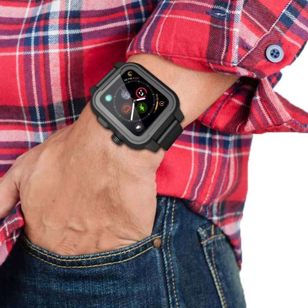 SHELLBOX водостойкий ремешок для Apple watch 42 мм чехол с силиконовым браслетом для iwatch42 band 42 мм аксессуары
