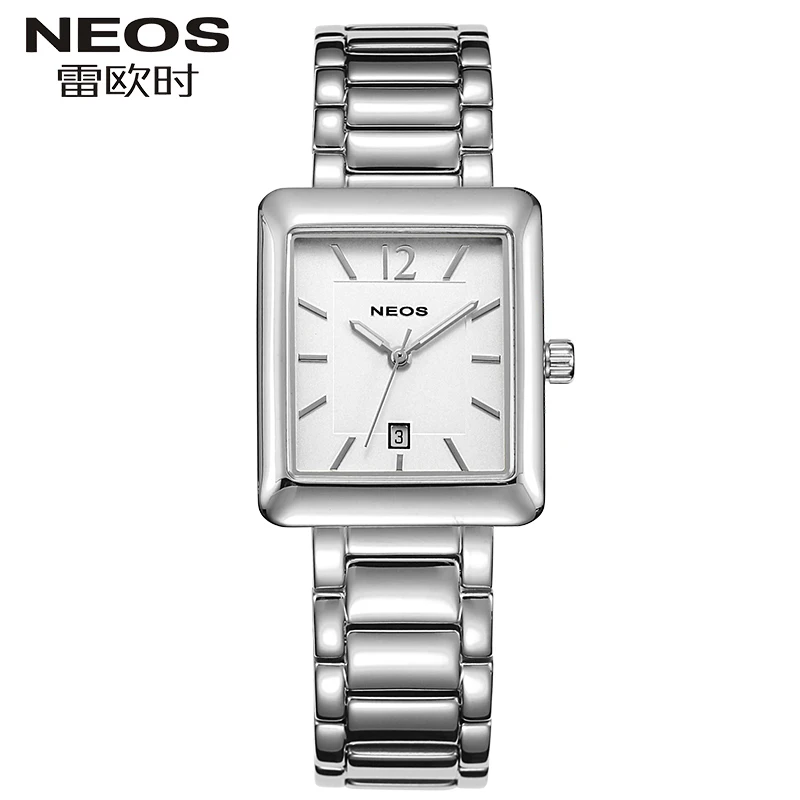 NEOS ультратонкие женские водонепроницаемые Модные прямоугольные кварцевые часы