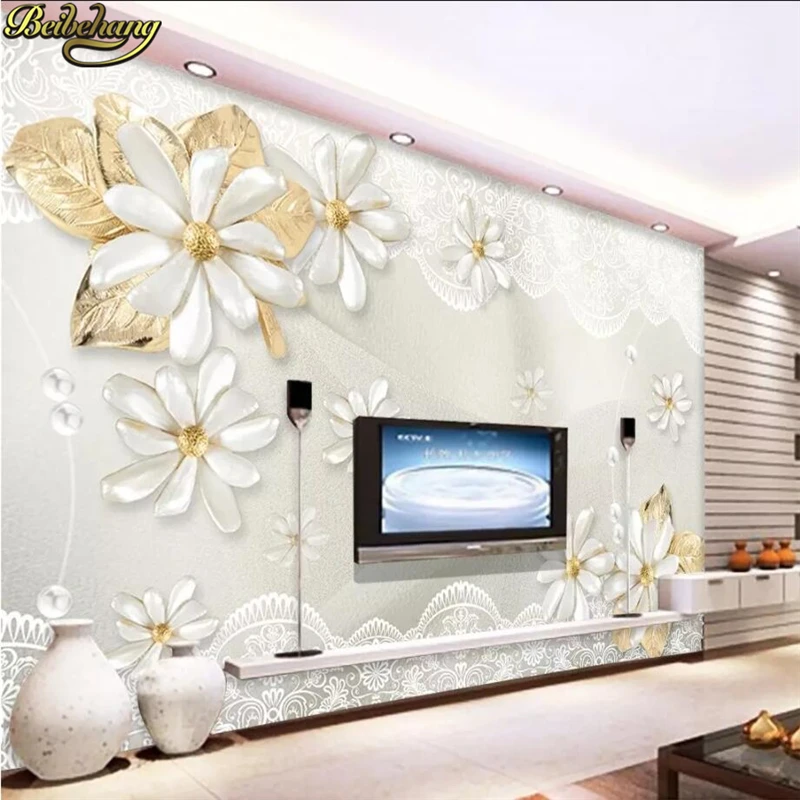 Обои для домашнего декора с изображением павлина цветов муралеса 3d фон отеля