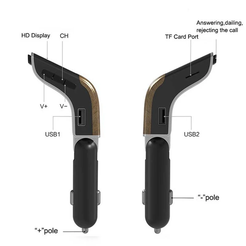 VicTsing Автомобильный Bluetooth Mp3 плеер fm передатчик красный экран музыкальный USB