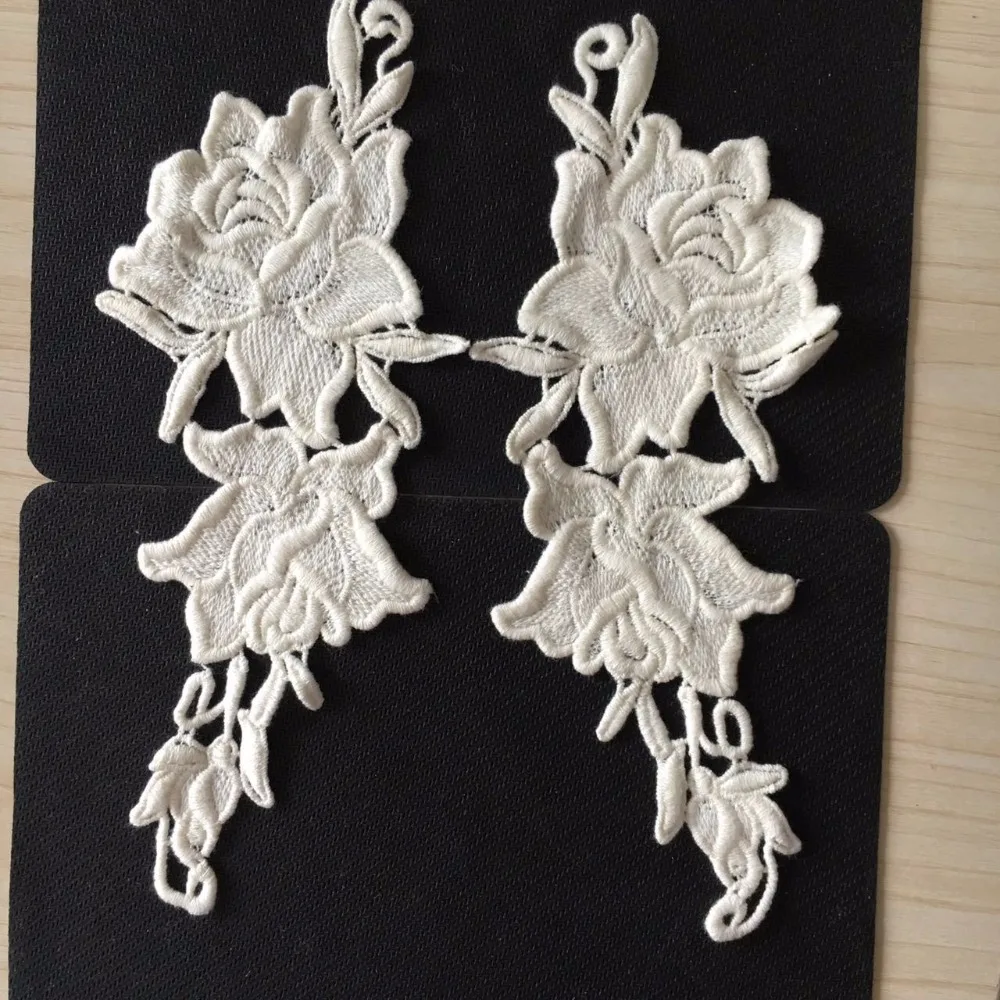 1 пара декоративный светильник из бежевого хлопка с аппликацией в виде Розы | Дом