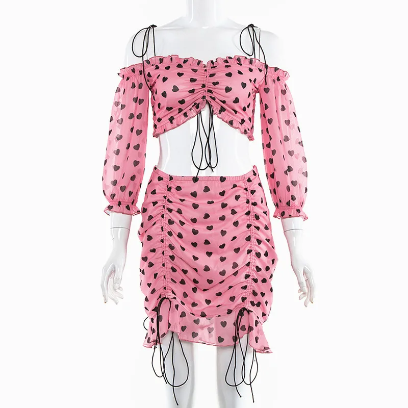 Бесплатная доставка комплект из 2 предметов женский розовый топ в горошек двух