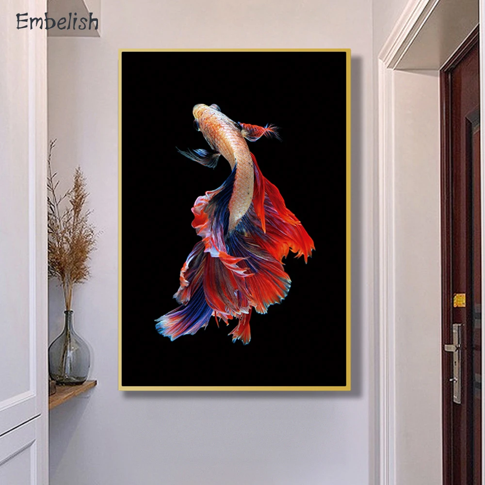 Украшение 3 шт. красочная рыба красивая стена искусство модульные картины для
