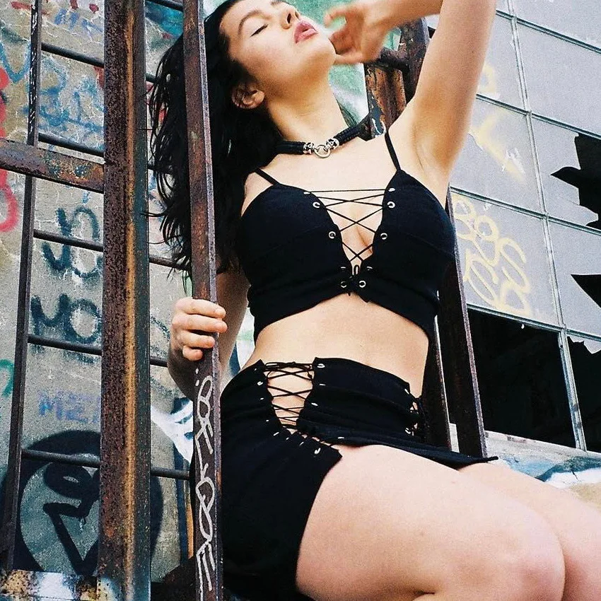 Женский комплект из 2 предметов укороченный топ бюстгальтер без косточек и