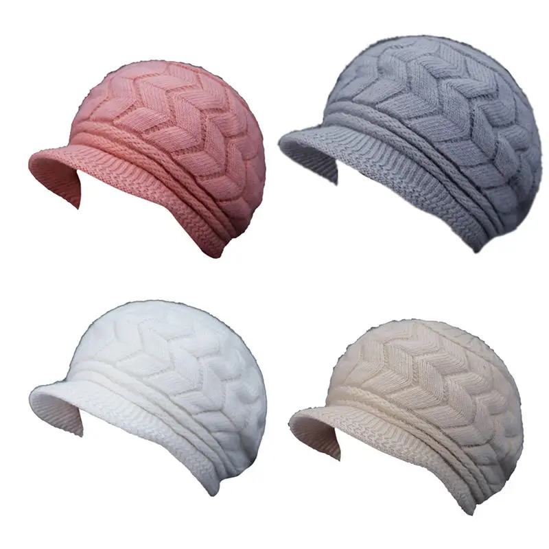 Модная женская зимняя шапка теплые береты шапочки флисовые внутри вязаные шапки