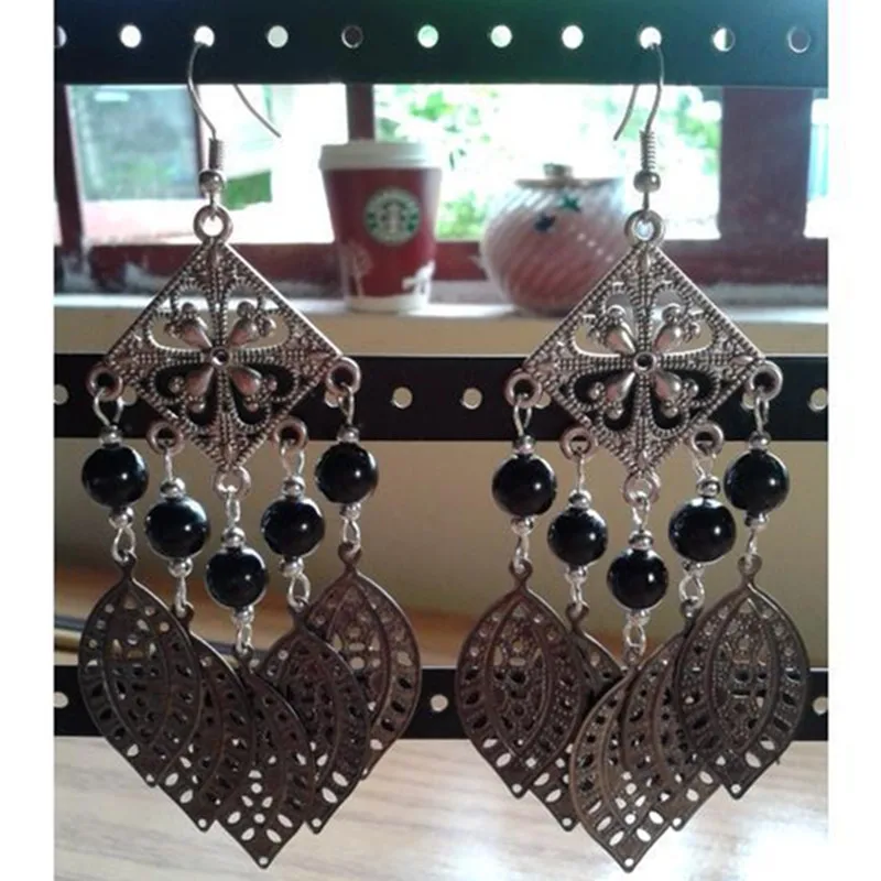Тибетская бижутерия сделай сам 10 шт. античное серебро ромбик люстра для сережек