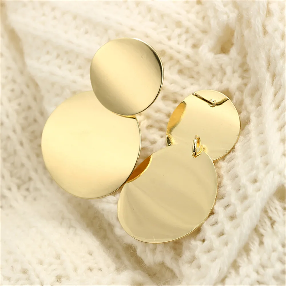 Серьги капли трендовые золотые серебряные круглые Висячие серьги с блестками