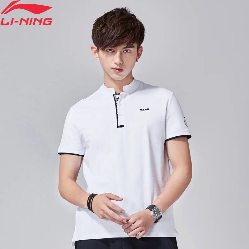 LI-Ning Мужская баскетбольная футболка поло серии Уэйд обычная посадка 96% хлопок 4%