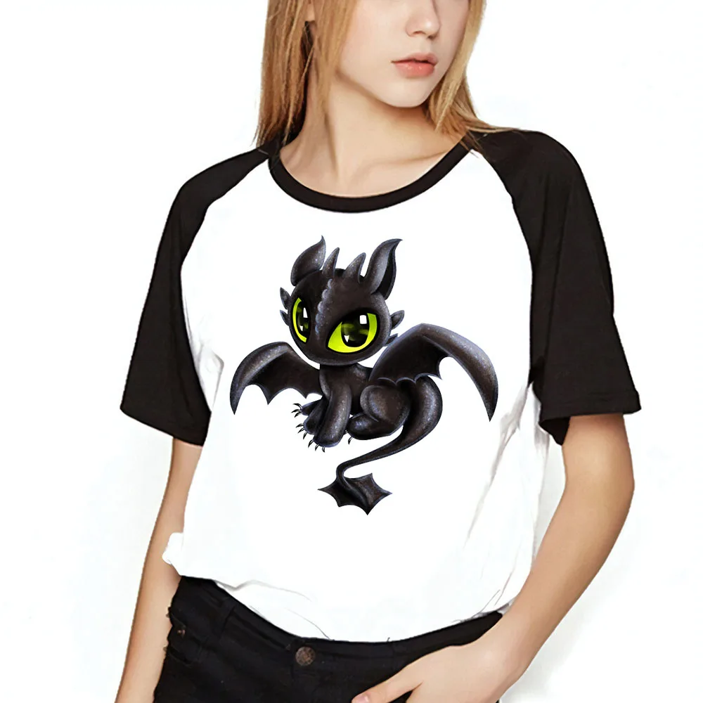 Женская футболка с беззубиком The Night Fury Dragon Artsy, бейсбольная Футболка для девочек - Цвет: M013BW