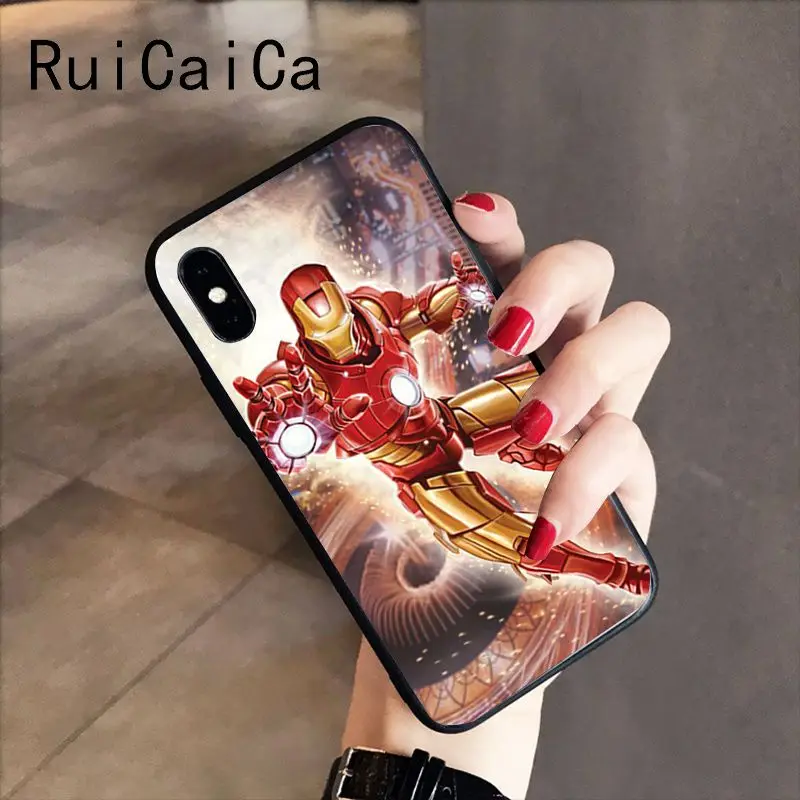 RuiCaiCa Железный человек Marvel Мстители Красочный милый чехол для телефона iPhone 8 7 6 6S