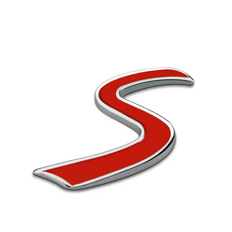 

Universal Car Trunk Body S Red Metal Sticker Decal Fender Decor 1pcs/set for BMW