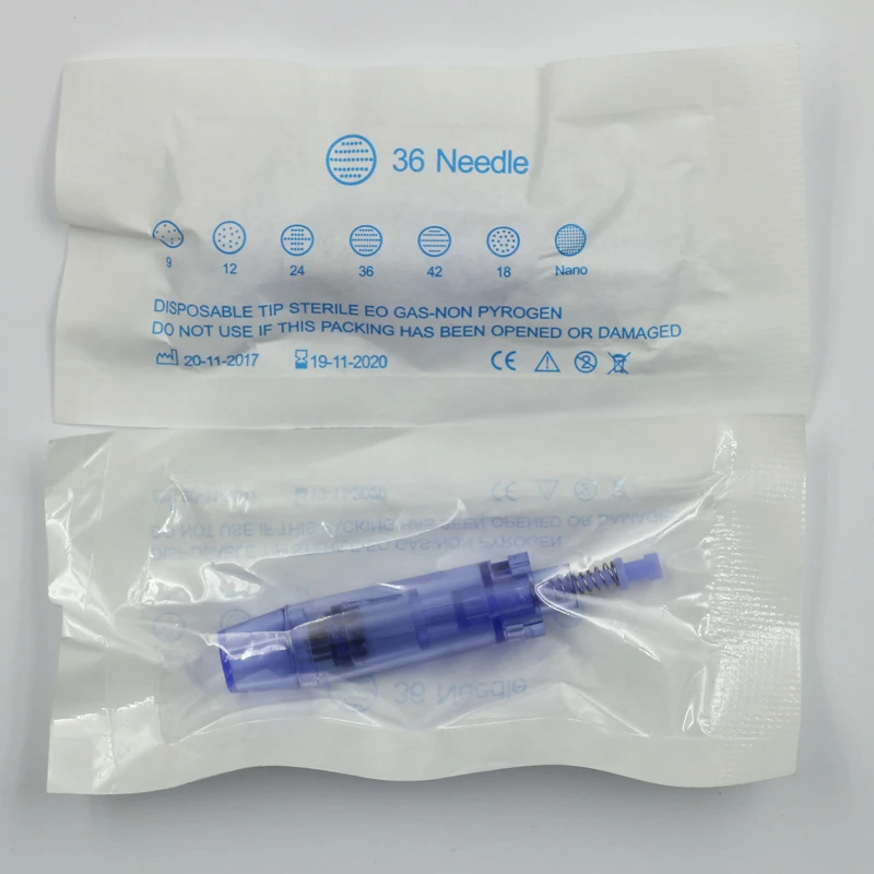 Синяя микро игла 50 шт. 12 24 36 контактов каргридж Электрический DR derma pen головка