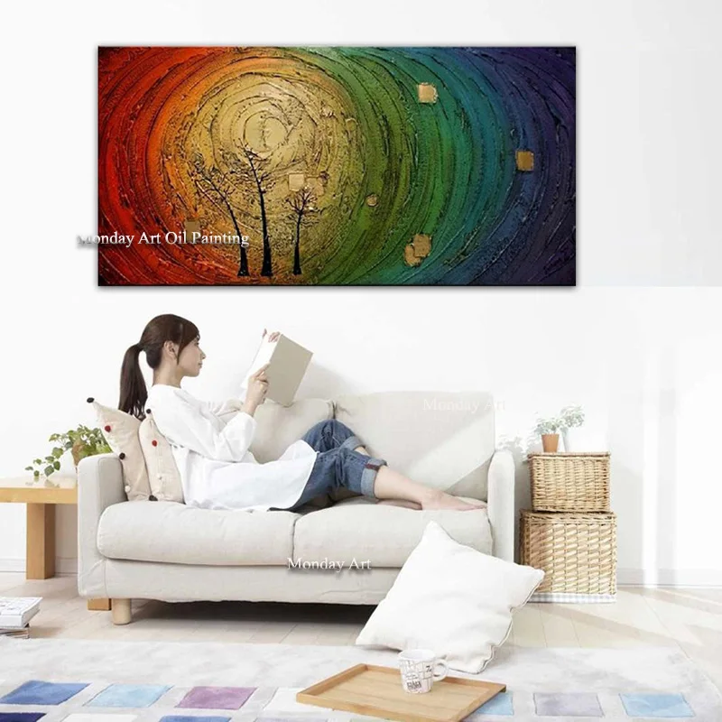 

New Fashion Beautiful Oil Paintings on Canvas Modern Abstract Paintings Living Room Wall Modern Artwork Pretty Color Wall Decor