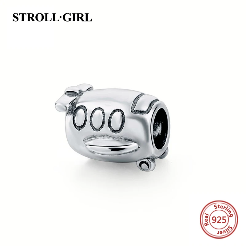 Strollgirl DIY дизайн браслет маленькая лодка и самолет 925 серебряные бусины pandora Fit Аутентичные Браслет Кулон Ювелирные изделия Новое