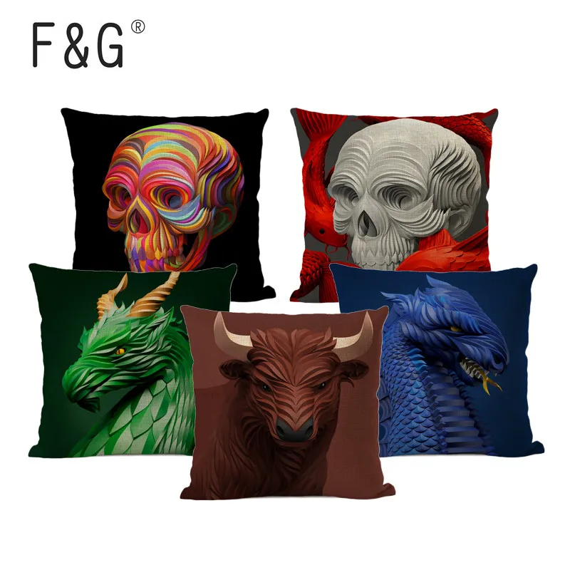 3D чехол для подушки с изображением животных Слои чувство полоса печать подушка