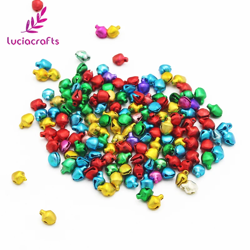 Lucia crafts, 144 шт./лот, Рождественский колокольчик, орнамент, смешанный, Милый Колокольчик, подходит для вечерние, сделай сам, аксессуары для украшения, 6 мм, H0116