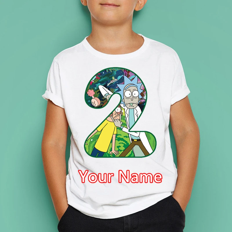 Детская футболка с надписью I'm Pickle Rick Birthday Number детские топы короткими рукавами