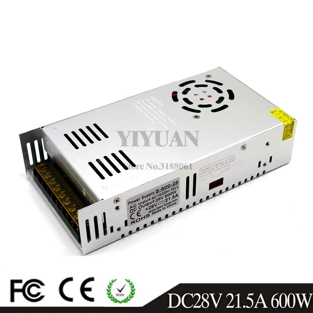 Один Выход 600W DC12V 50A 13,8 V 43.5A 15V 40A 18V 33.3A 24V 25A 27В 22.2A 28V 21.5A импульсный источник питания переменного тока постоянного тока переменного тока трансформаторы