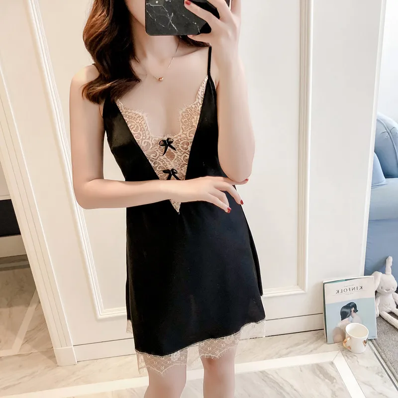 Ms. Simulation шелковая сексуальная ночная рубашка на бретельках банный халат из двух