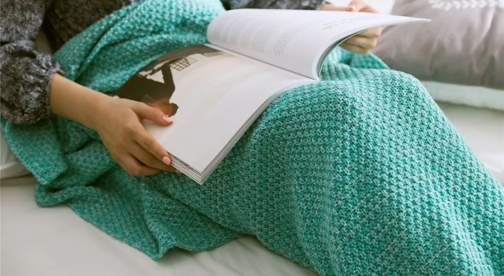 Трикотажное одеяло русалки для детей и взрослых мягкий спальный мешок ручная