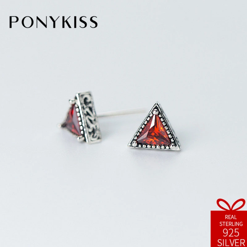 Женские Геометрические серьги пусеты PONYKISS из стерлингового серебра S925 пробы с