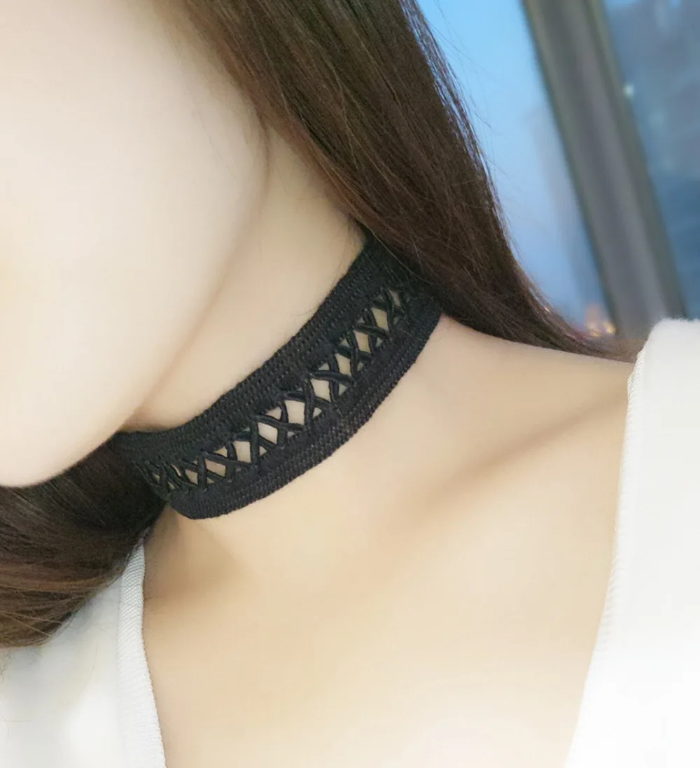 Стимпанк gargantilla Черное Кружевное колье ожерелье для женщин модные ювелирные