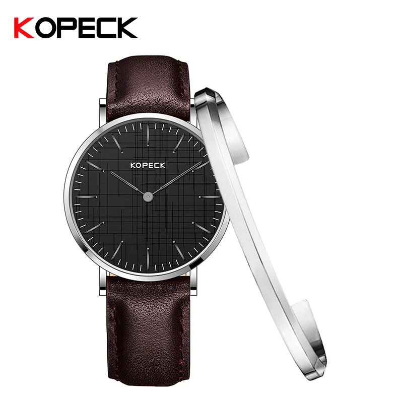 KOPECK горячая Распродажа брендовые кварцевые часы с браслетом Модные мужские