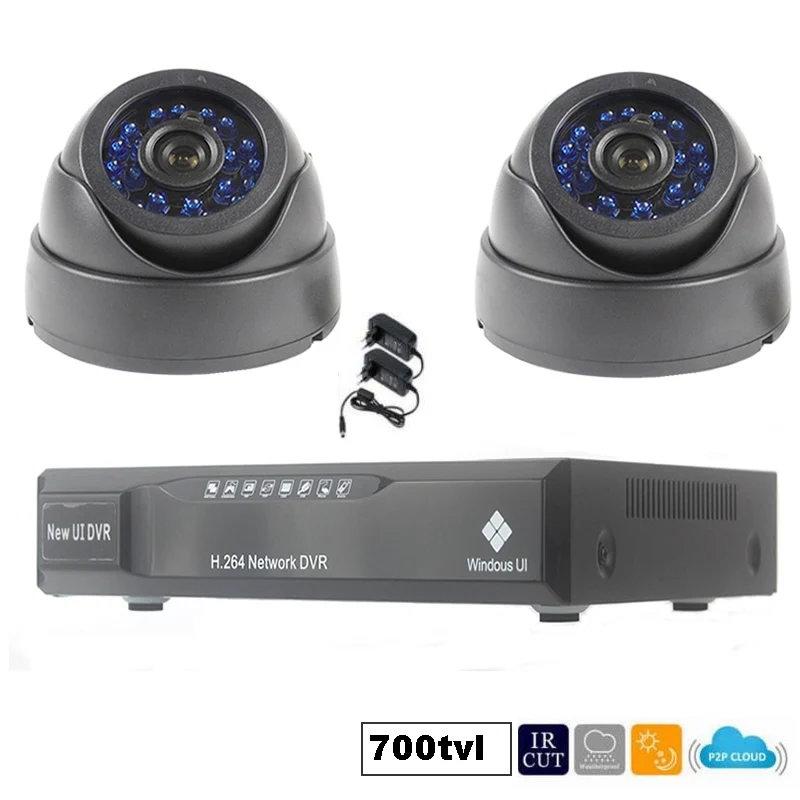 4CH DVR Kit Системы видеонаблюдения Цвет изображения ИК ночного видения 700TVL CMOS CCTV