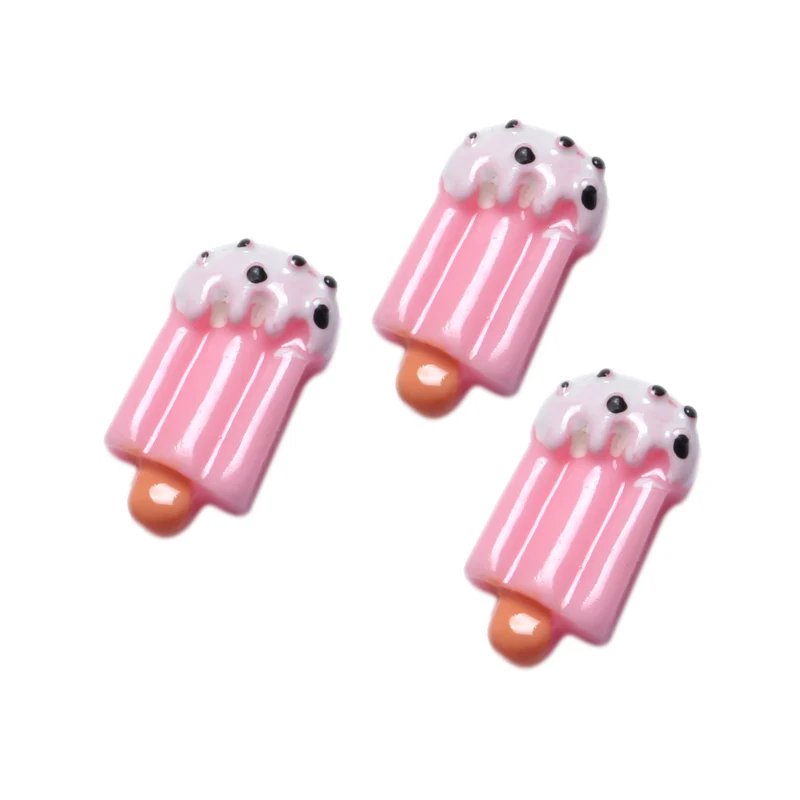 LF розовые полимерные украшения для мороженого бусины с плоским основанием