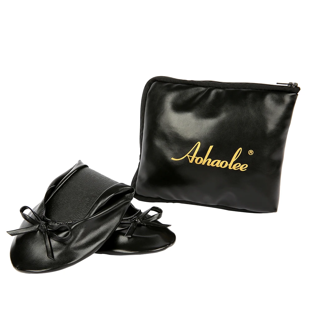 Черные туфли на плоской подошве обувь-балетки складные балетки для свадебной