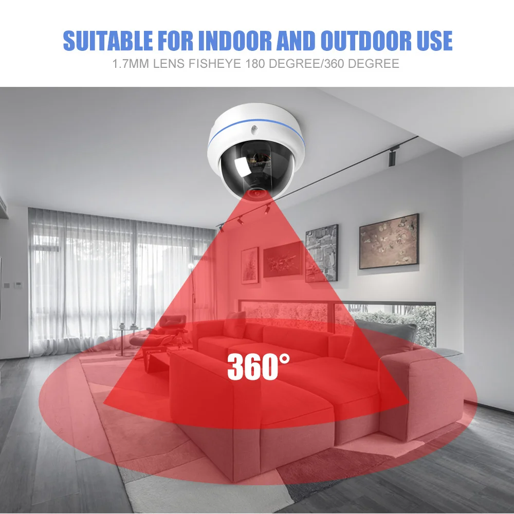 1080P IP камера купольная сеть Рыбий глаз объектив обзор 360 градусов панорамный