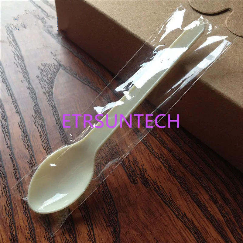 8000pcs/lot 10.7x2.3cmWrapped Disposable Spoons Plastic Spoon Pudding Ice Cream Cake Biscuits Gelato Yogur | Дом и сад