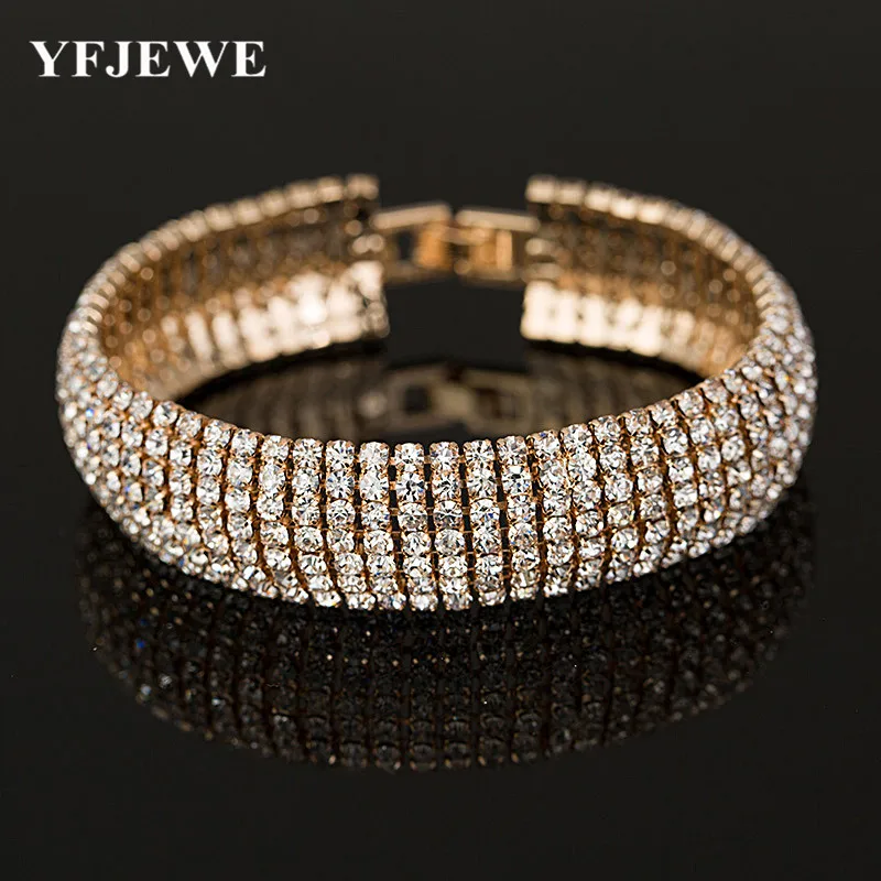 2017 Роскошные браслеты с кристаллами для женщин серебряные и свадебные украшения