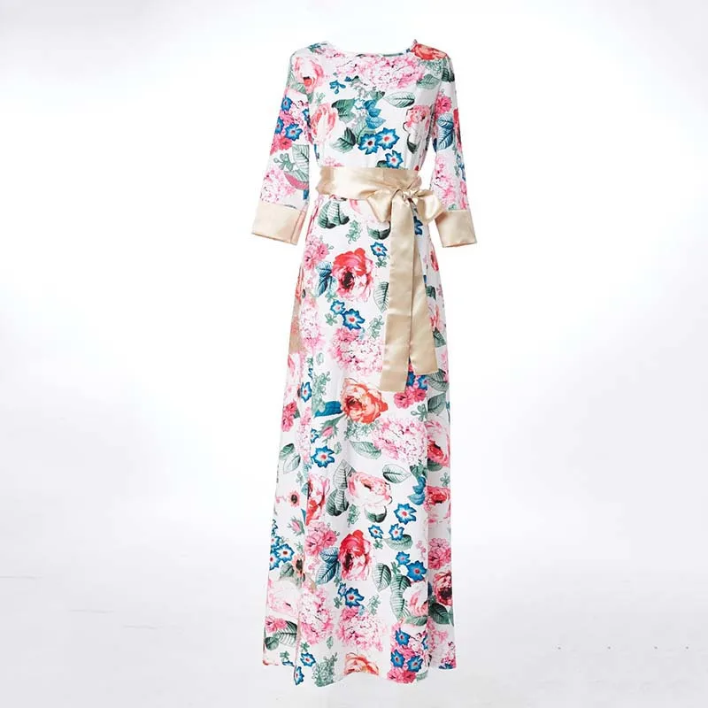 S. вкус Женщины Повседневное платье Новинка 2017 года модный принт длинное Для
