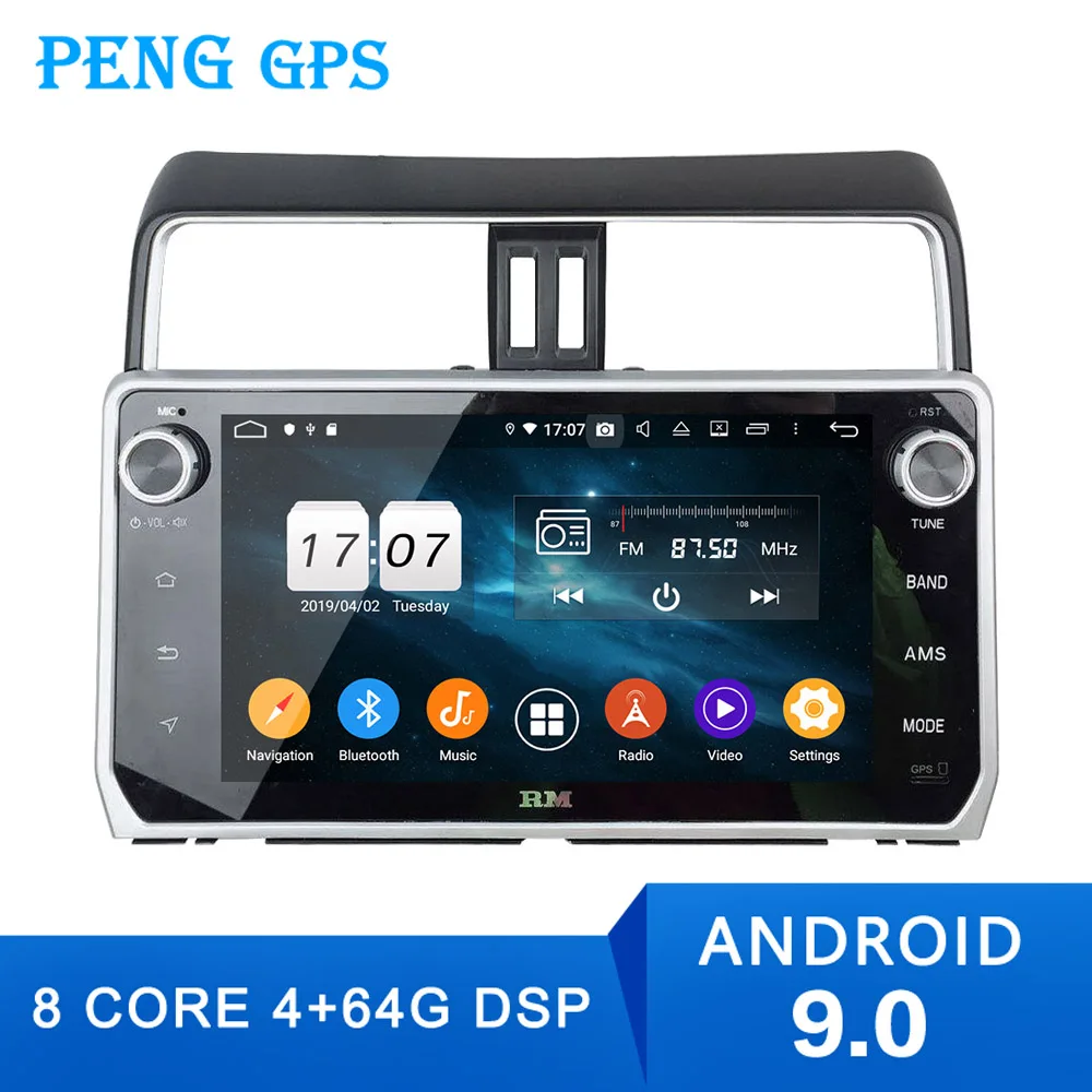 10 1 &quot4G + 64G Автомобильный без dvd плеера GPS радио для Toyota Prado 2018 2019 навигация