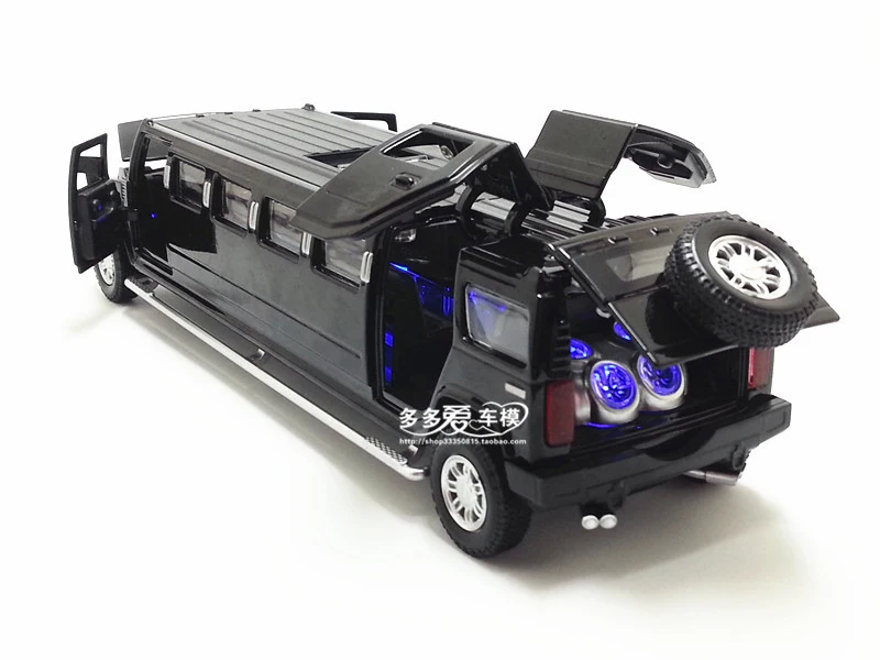 1:32 Масштаб Hummer Limousine роскошный сплав Металл литье под давлением модель автомобиля вытяните назад игрушки со звуком светильник коллекция автомобилей подарки