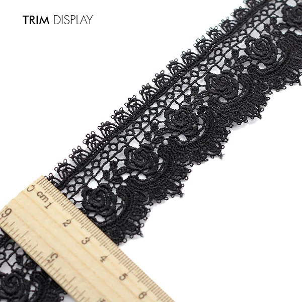 Вышитый черный водорастворимый цветок Скрапбукинг Кружева Лента Мотив отделка