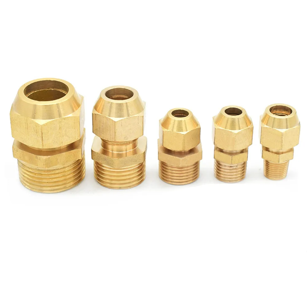 

copper Flaring directly connect 1/8" 1/4" 3/8" 1/4" Male Thread brass fitting copper expansion estuary flared Adapter Connector