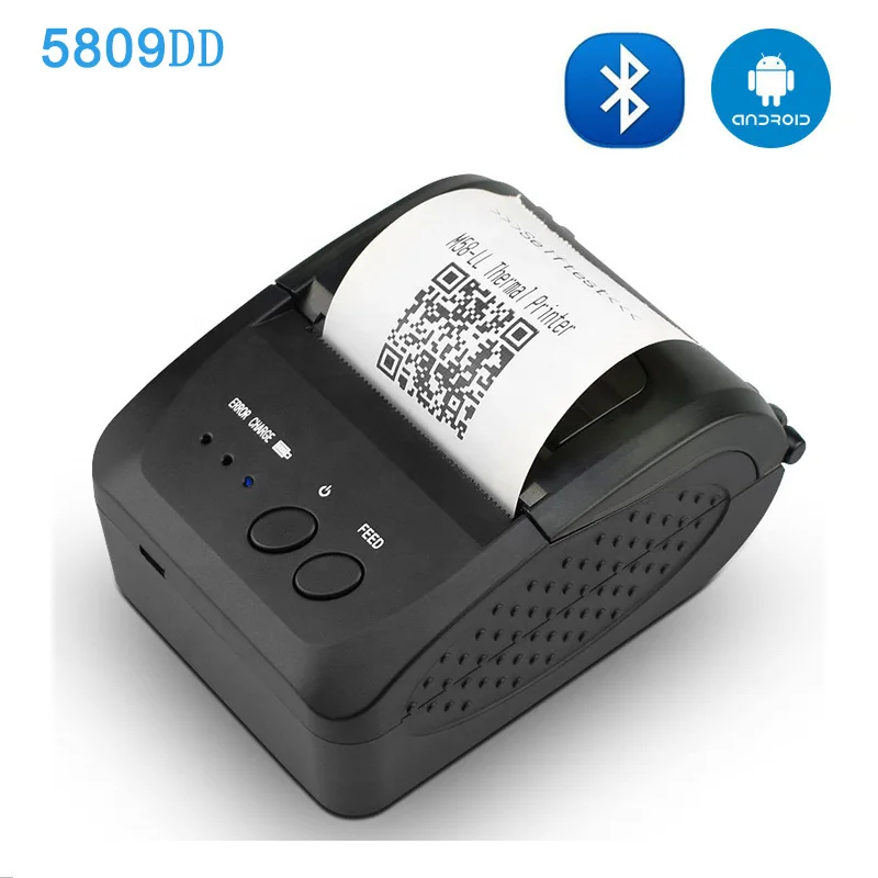 5809DD Portable Mini Bluetooth Printer Thermal Receipt Printer Pocket Ticket Machine For Mobile Phone Android iOS PC 58mm - Цвет: 5809DD