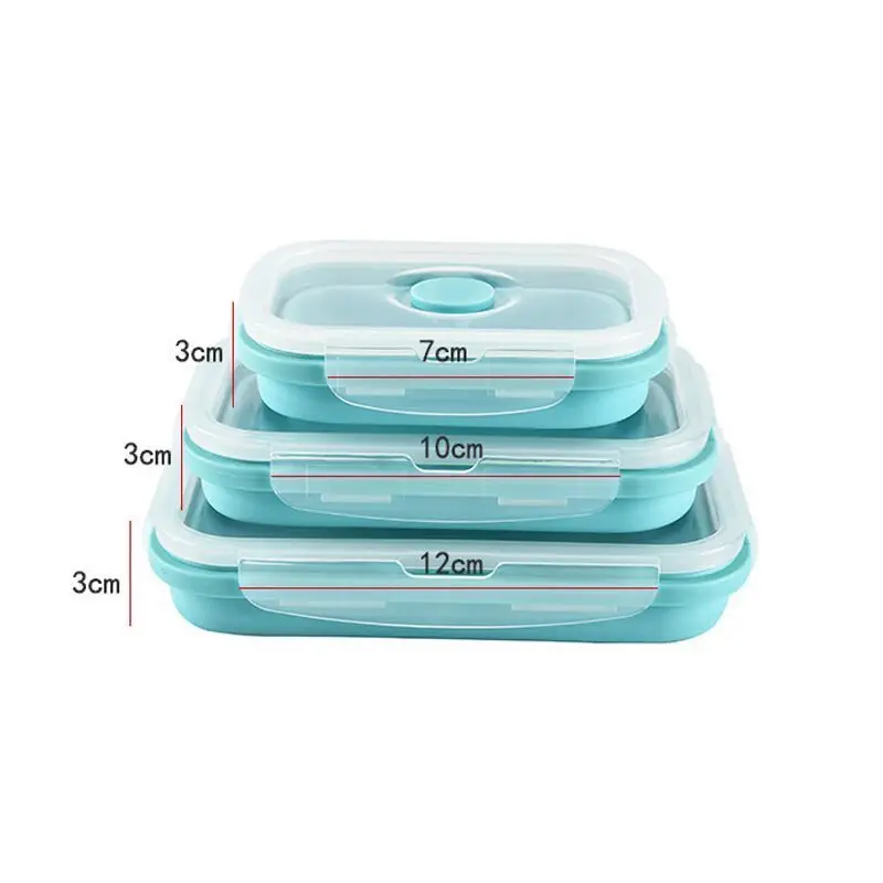 3 шт. складной силиконовый Ланч бокс для пикника контейнер хранения фруктов