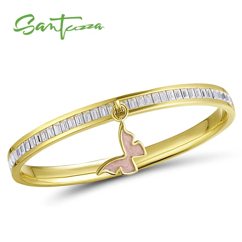 Gold Plated (Pink) Женский многоцветный браслет с бабочкой и сверкающими кристаллами, элегантные модные ювелирные изделия ручной работы, эмаль - Окраска металла: Gold Plated (Pink)