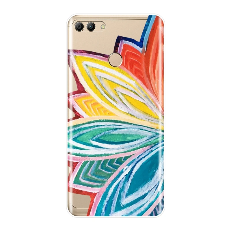 Мягкий силиконовый чехол для телефона huawei Y3 Y5 Y6 II Y7 Pro жёлтый Подсолнух задняя
