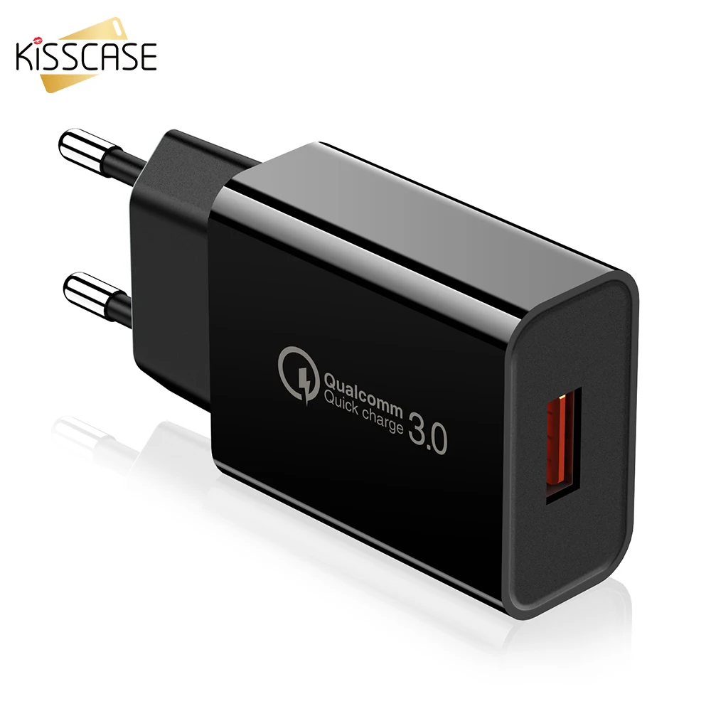 KISSCASE Быстрая зарядка 3 0 быстрый мобильный телефон зарядное устройство ЕС вилка