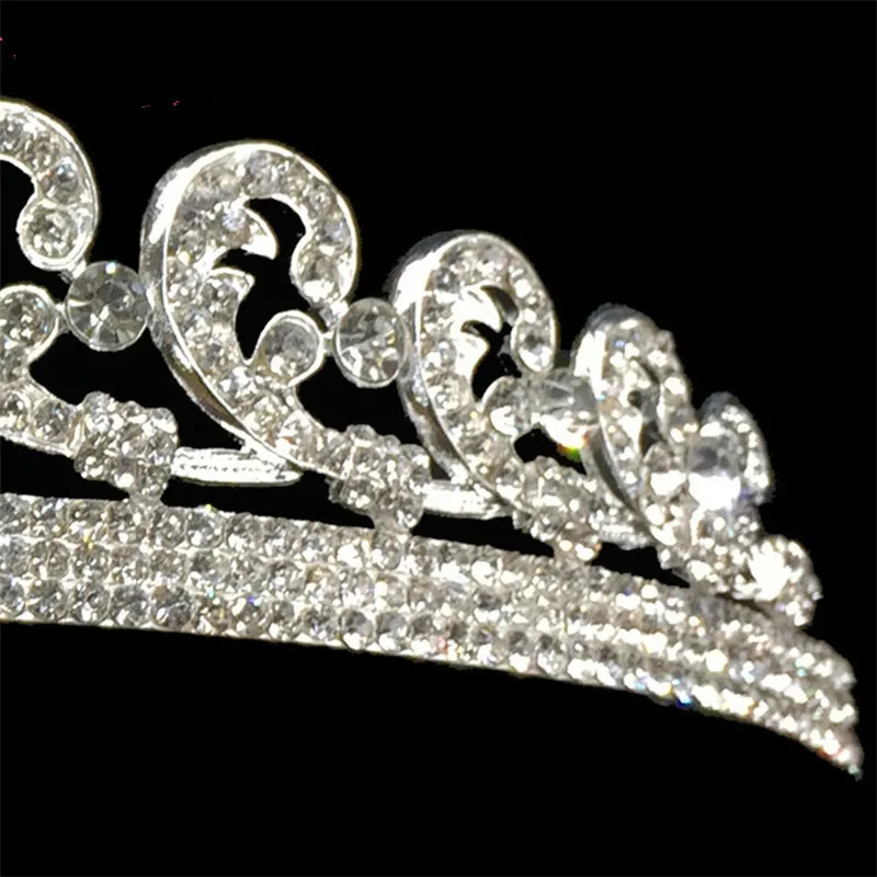 Роскошная Посеребренная корона королевской королевы Китти свадебная бижутерия
