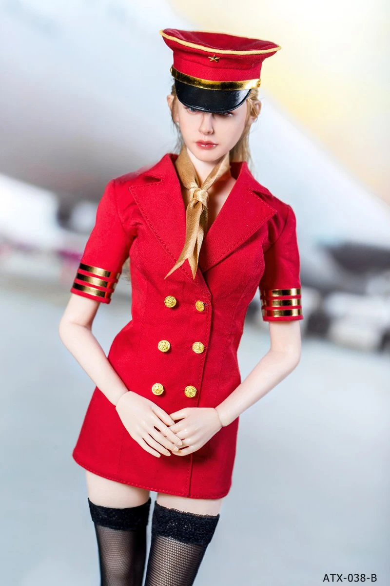 

In Stock ATX038 1/6 Scale Sexy Female Aviation Flight Suit Clothes Costume hat Shoes for 12inch Female Action Figure Accessory