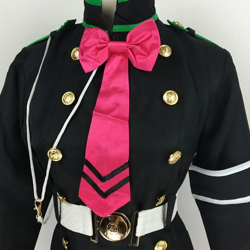 Coshome Seraph Of The End Hiiragi Shinoa Wigs Косплей костюмы полицейская Униформа платье для