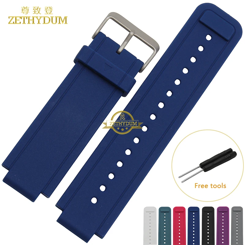 Силиконовый ремешок для часов резиновый браслет Смарт часы Garmin 24*15 мм выпуклый